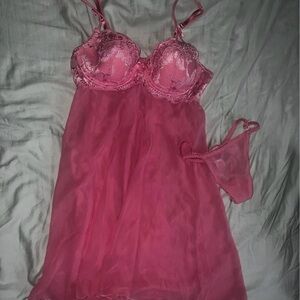 Delicates Pink Lace Chemise Set